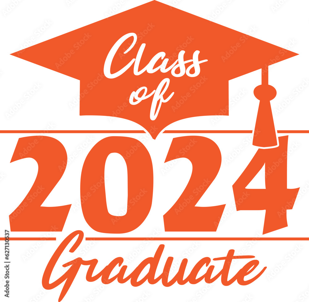 Class of 2025 Graduate Orange Graphic Stock Vector Adobe Stock