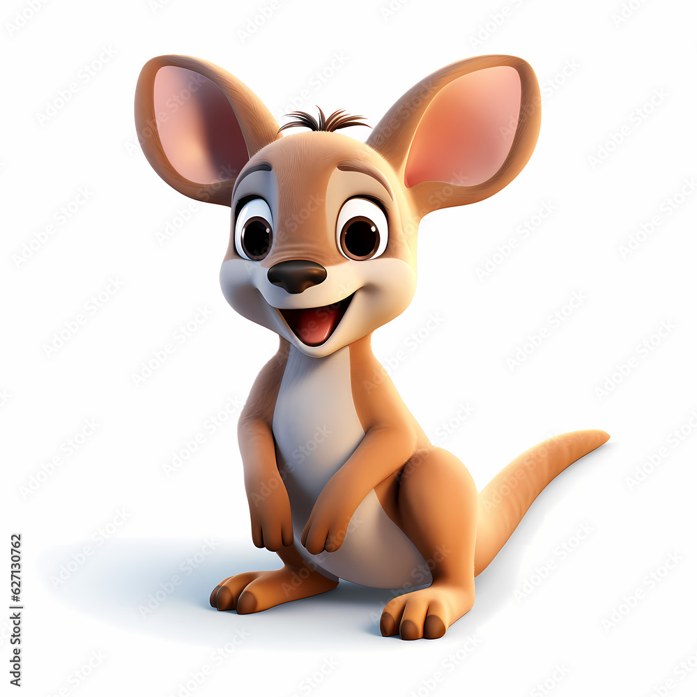 Kangaroo Isolated White Background Kangaroo Isolated White Background