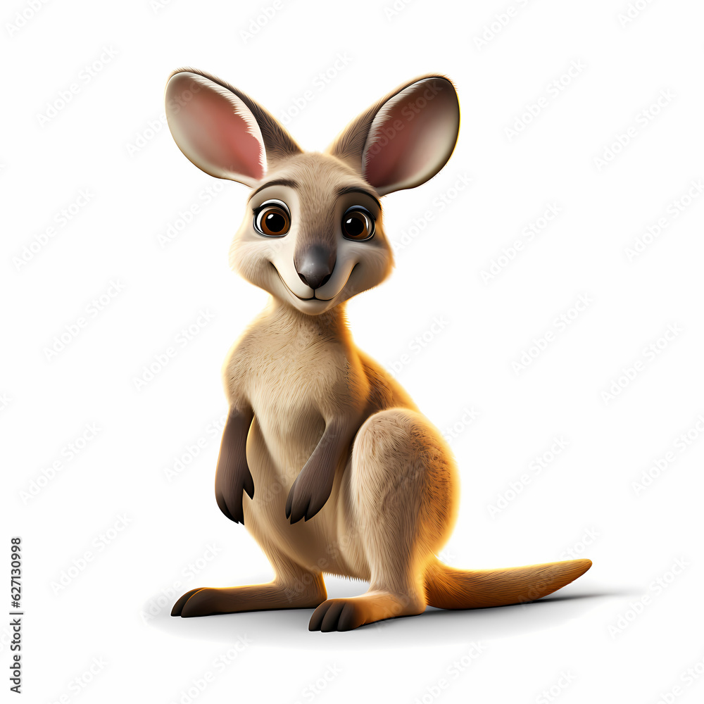 Kangaroo Isolated White Background Kangaroo Isolated White Background