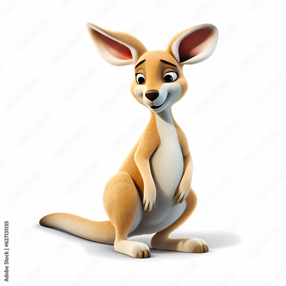 Kangaroo Isolated White Background Kangaroo Isolated White Background