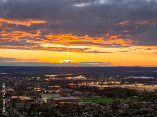 sunset over the city