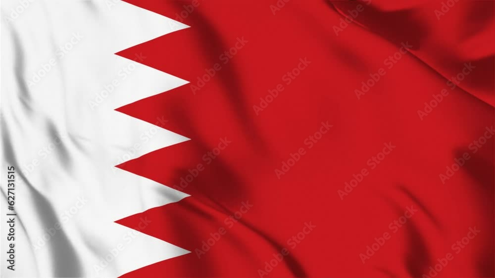Bahrain flag background with seamless looping animation in 60 fps