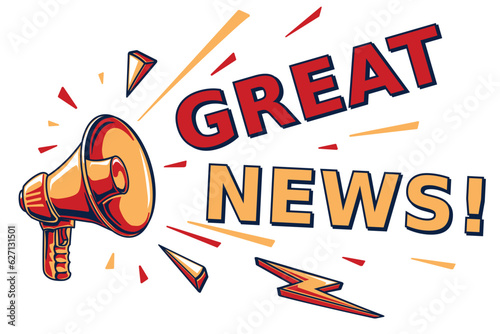 Great news - advertising sign  with megaphone