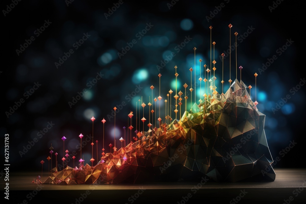 Abstract Background Business digital graph chart in stock trade market and growth investment. AI Generative Abstract Background Business digital graph chart in stock trade market and growth investment. AI Generative