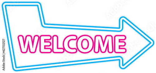 Welcome billboard Retro arrow light frames icon.