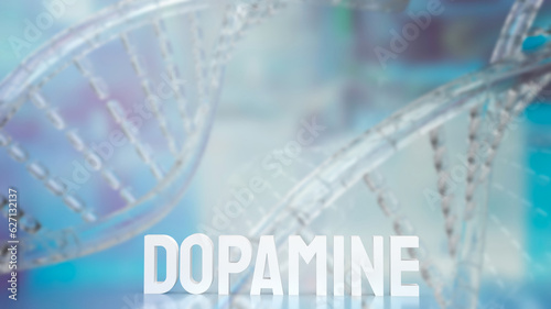 The  Dopamine text on sci background 3d rendering © niphon