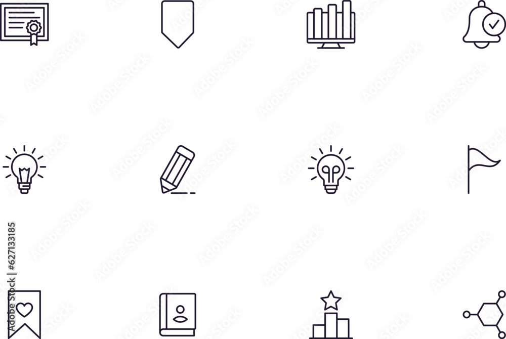 Education line icon set. Collection of high quality signs for web design, mobile app , UI design and etc. Outline icon of education, school, university, learning. Education line icon set. Collection of high quality signs for web design, mobile app , UI design and etc. Outline icon of education, school, university, learning.