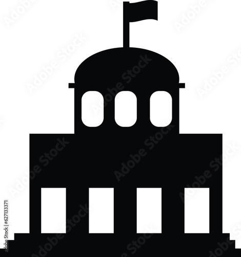City hall building icon. City hall sign. Town hall symbol. Municipal building logo. flat style. photo