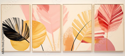 four paintings from the palm leaves series photo