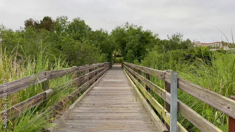A walking bridge near a Southern California beach. A walking bridge near a Southern California beach.