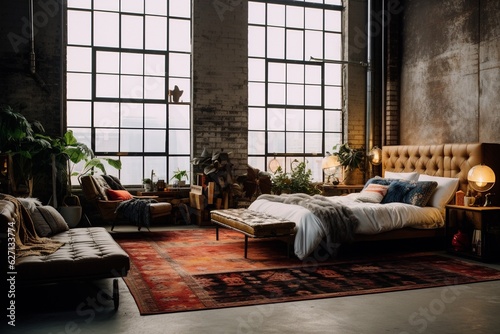 Bedroom interior inspired by Bohemian design