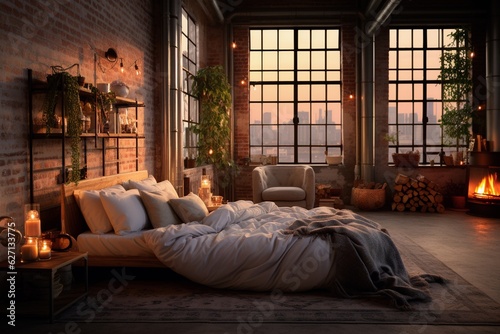 Bedroom interior inspired by Bohemian design