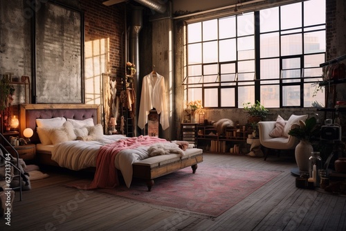 Bedroom interior inspired by Bohemian design