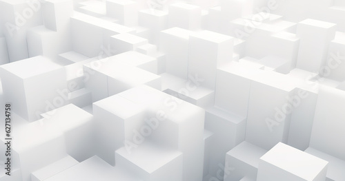 abstract 3d white cubes background