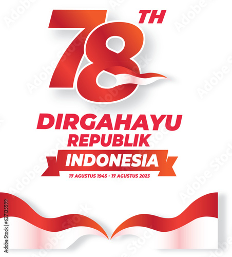 Logo HUT RI ke 78. 78 tahun Dirgahayu Republik Indonesia. Indonesian Independence Day Banner. Logo Kemerdekaan RI   photo