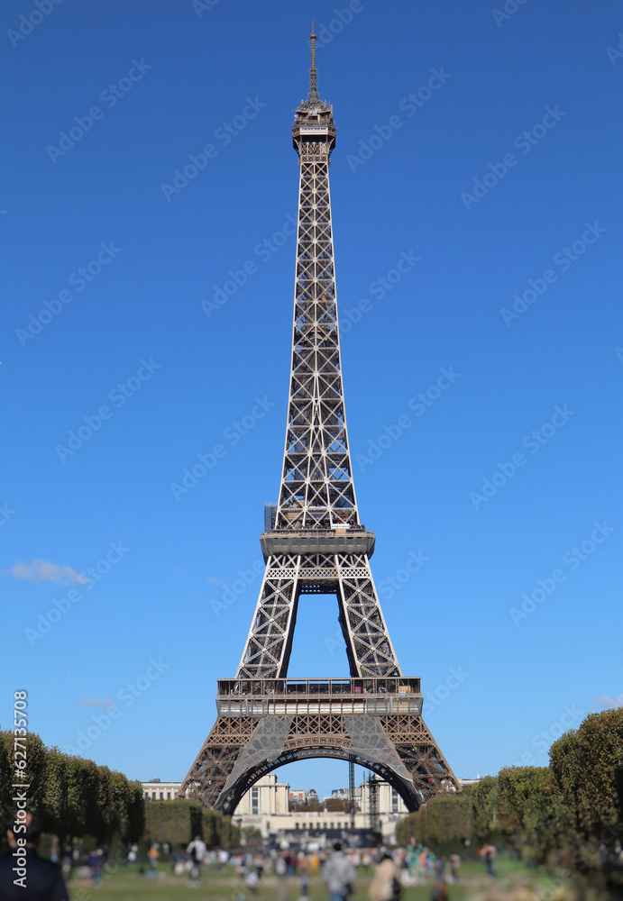 Eiffel Tower. Image captured from Champ Des Mars Park in Paris, France.
