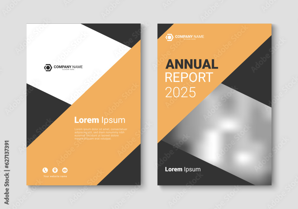 Fototapeta premium Annual report business cover template. Brochure, magazine, book, presentation layout design, A4 size. Modern cover background. Vector illustration