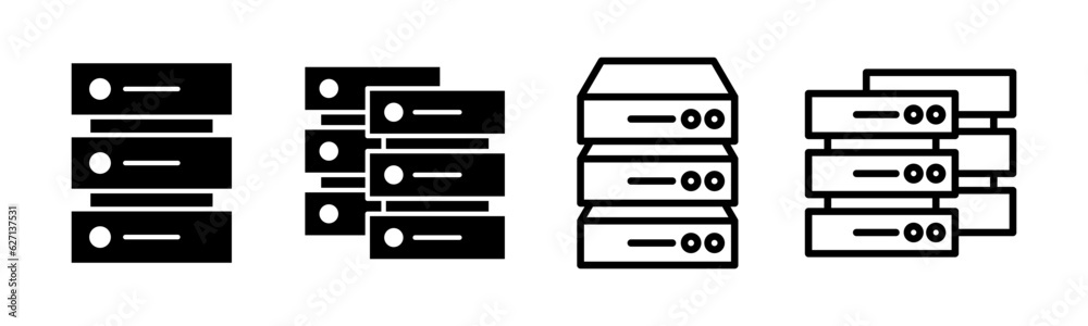 Database icon set illustration. database sign and symbol Stock Vector ...