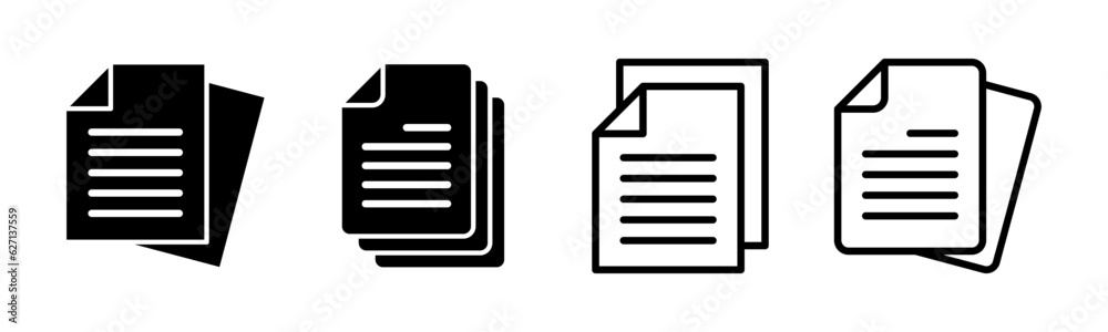 Document icon set illustration. Paper sign and symbol. File Icon Document icon set illustration. Paper sign and symbol. File Icon
