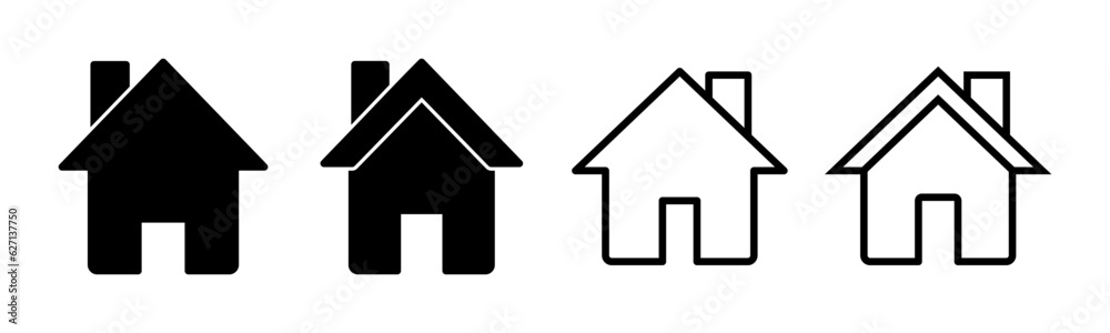 Home icon set illustration. House sign and symbol Home icon set illustration. House sign and symbol