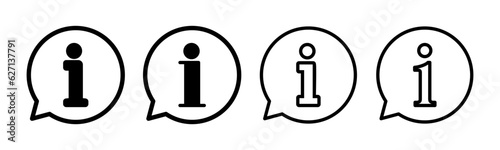 Info sign icon set illustration. about us sign and symbol. Faq icon