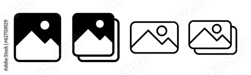 Picture icon set illustration. photo gallery sign and symbol. image icon