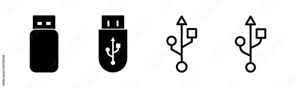 Usb icon set illustration. Flash disk sign and symbol. flash drive sign. Usb icon set illustration. Flash disk sign and symbol. flash drive sign.
