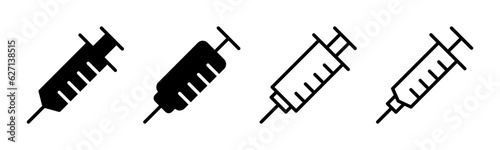 Syringe icon set illustration. injection sign and symbol. vaccine icon