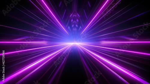 Black background with purple neon lines, futuristic style, with soft sunlight render generative ai
