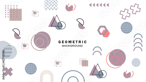 Flat geometric background memphis style for brochure flyer banner or presentation template