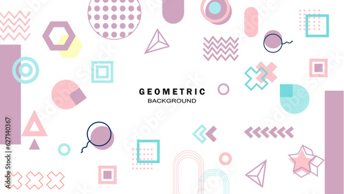 Flat geometric background memphis style for brochure flyer banner or presentation template
