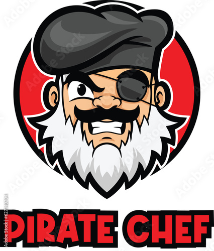 Pirate Chef Cartoon Logo Mascot