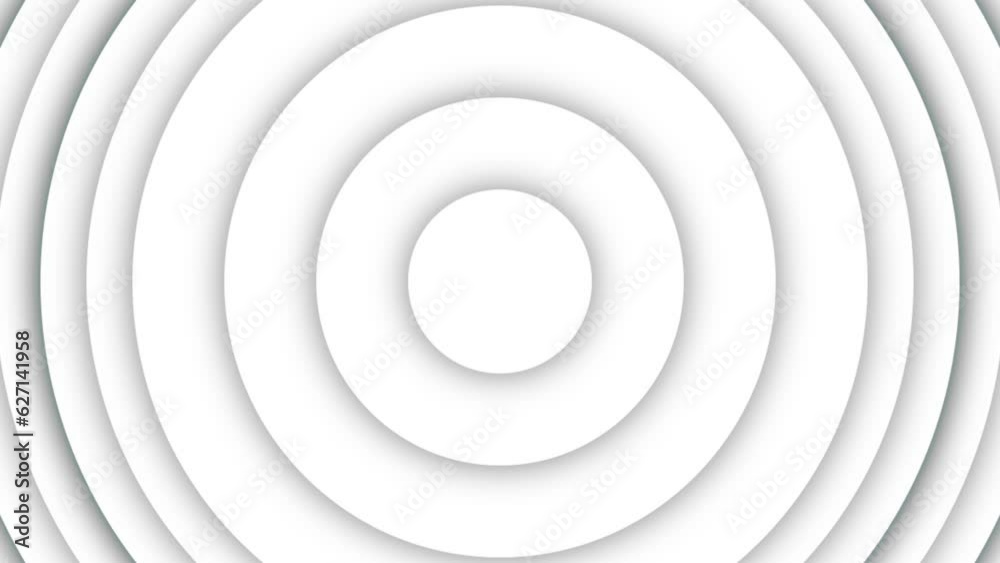 White light clean wavy concentric modern circular radial dynamic abstract background.  
