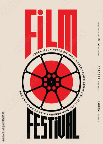 Movie and film festival poster template design background