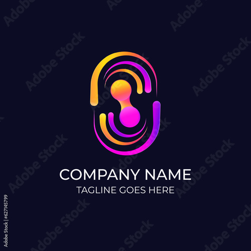 abstract gradient  molucule logo design.logotype design