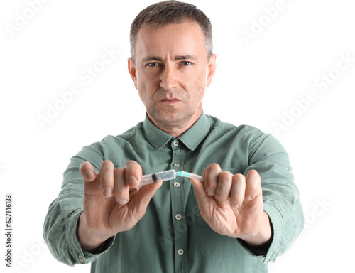 Mature drug addict breaking...