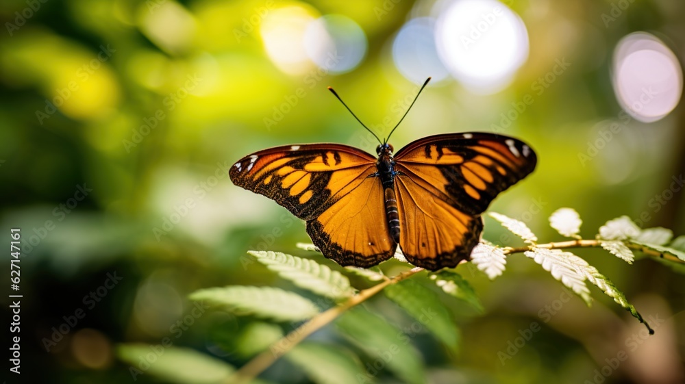 Fototapeta premium Colorful Feather Dancing Butterfly
