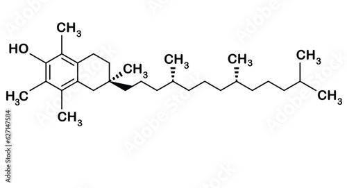 Formula of chemical structure of Vitamin B 6, Vitamin E .Vitamin C .Vector EPS 10.