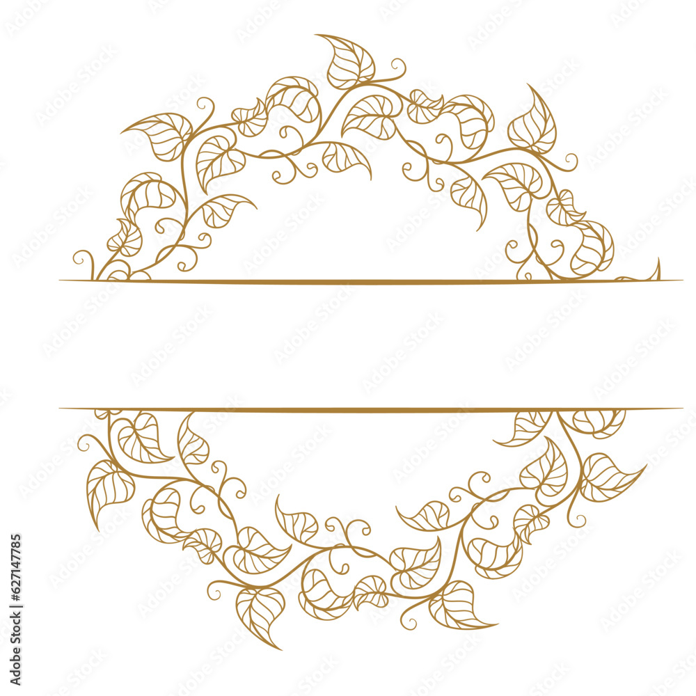 Ivy leaves wreath vector split monogram on a white background