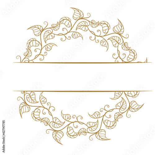 Ivy leaves wreath vector split monogram on a white background