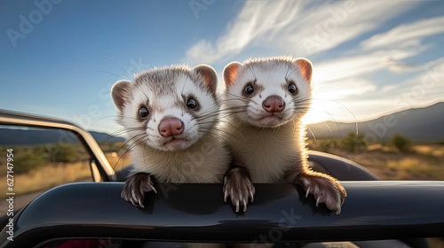 ferret in the car