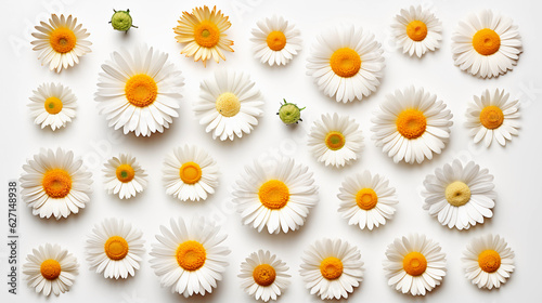 Collection Daisy white background © ginstudio