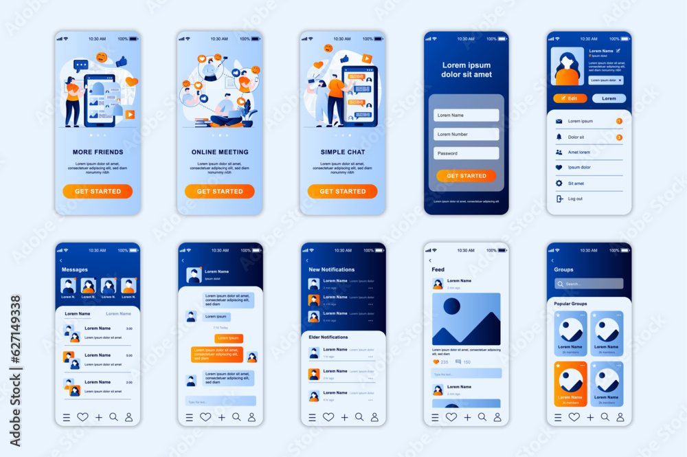 Social Network Concept App UI Design