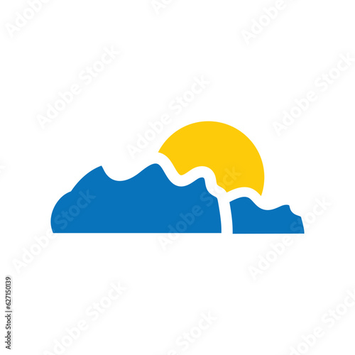 Sunny cloud icon design template vector isolated illustration