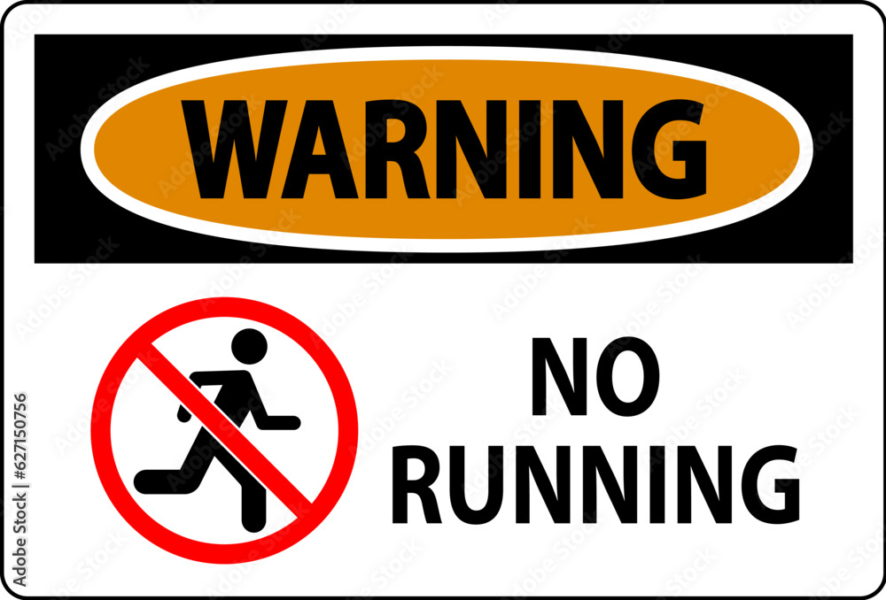 Prohibition Sign, No Running Symbol Prohibition Sign, No Running Symbol