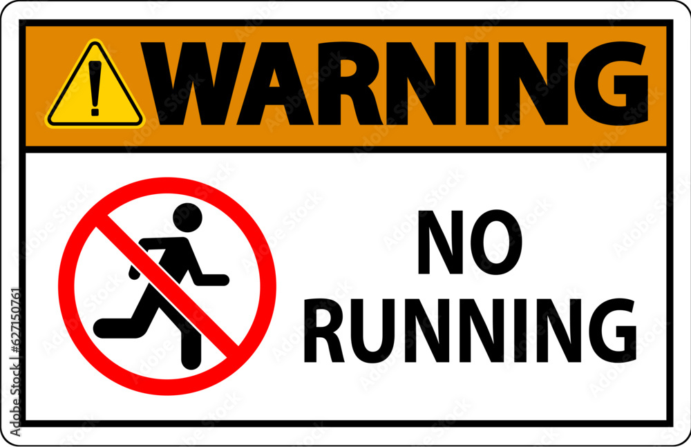 Prohibition Sign, No Running Symbol Prohibition Sign, No Running Symbol