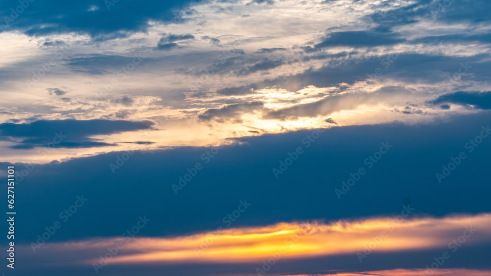 Sunset Evening Clouds Sky Background Fire Burning Clouds