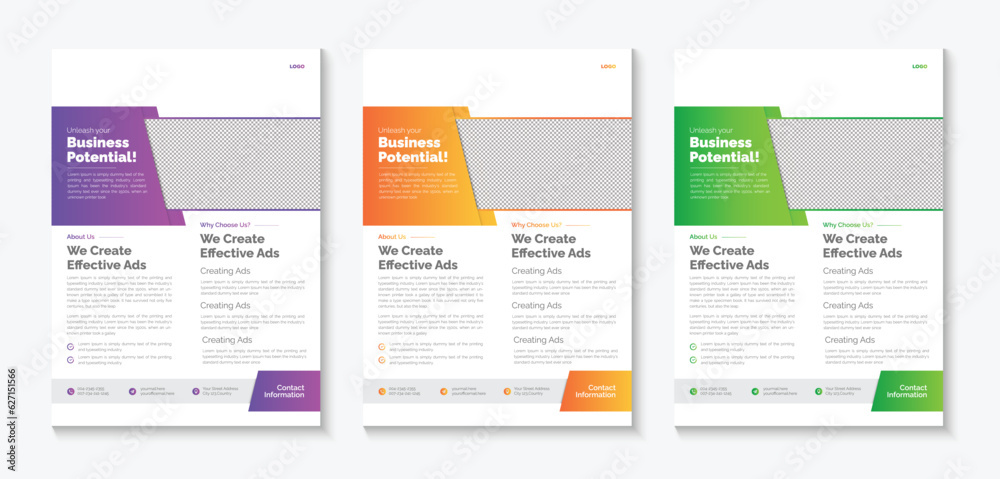Obraz premium corporate business multipurpose flyer design and brochure cover page template