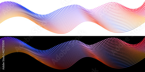 fun abstract wave on transparent and black background heat map colors