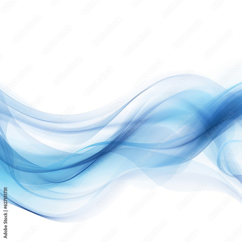 Fototapeta premium Abstract blue and white wave background. AI Generative.